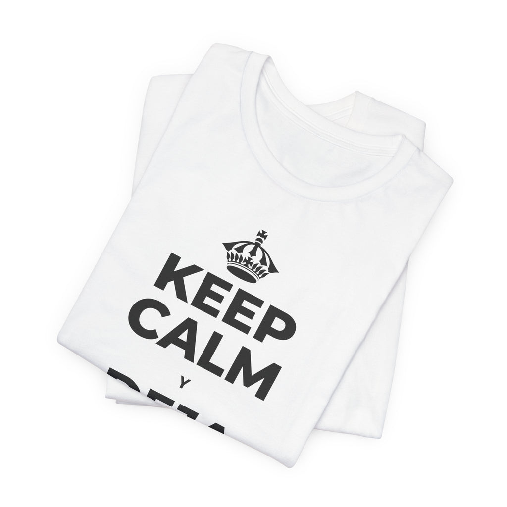 KEEP CALM Y DEJA QUE BASTE T-Shirt (White–Asphalt)