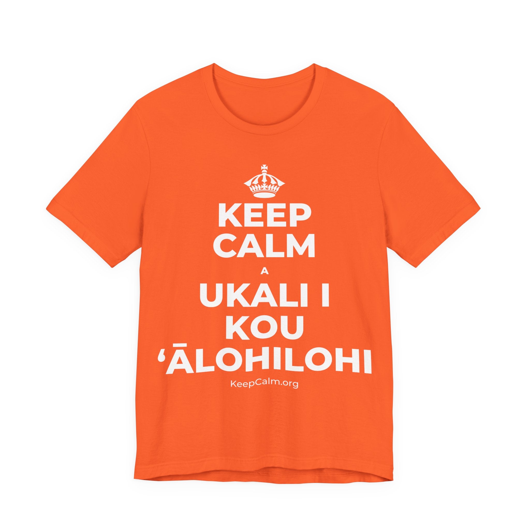 KEEP CALM A UKALI I KOU ʻĀLOHILOHI T-Shirt (Baby Blue–Silver)