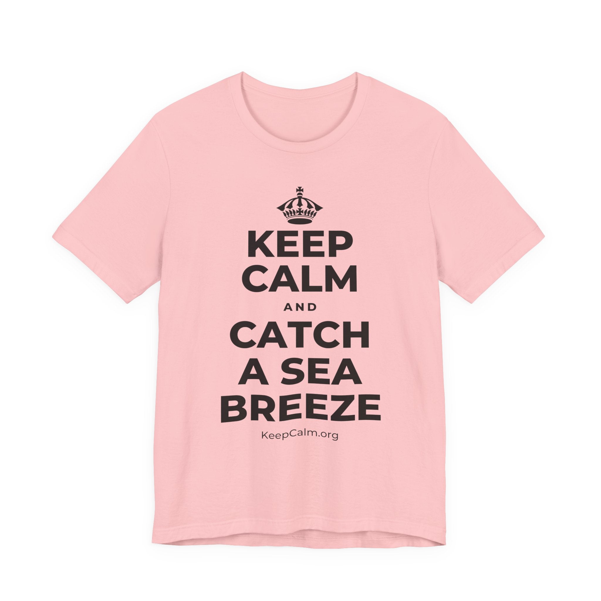KEEP CALM AND CATCH A SEA BREEZE T-Shirt (White–Asphalt)