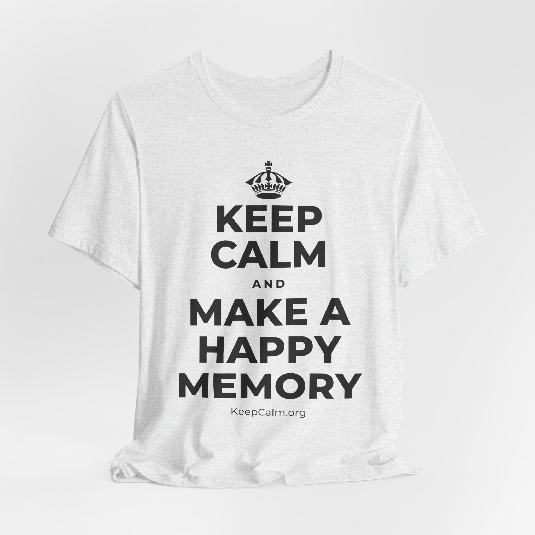 KEEP CALM AND MAKE A HAPPY MEMORY T-Shirt (Soft Cream–Heather Mauve)