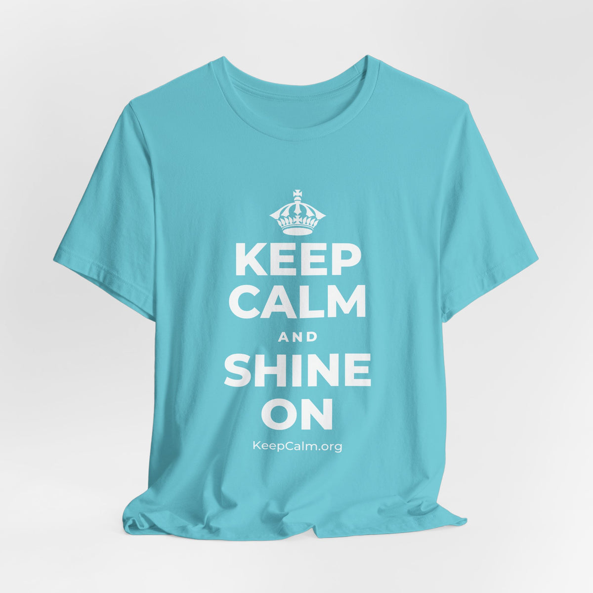 KEEP CALM AND SHINE ON T-Shirt (Soft Cream–Heather Mauve)