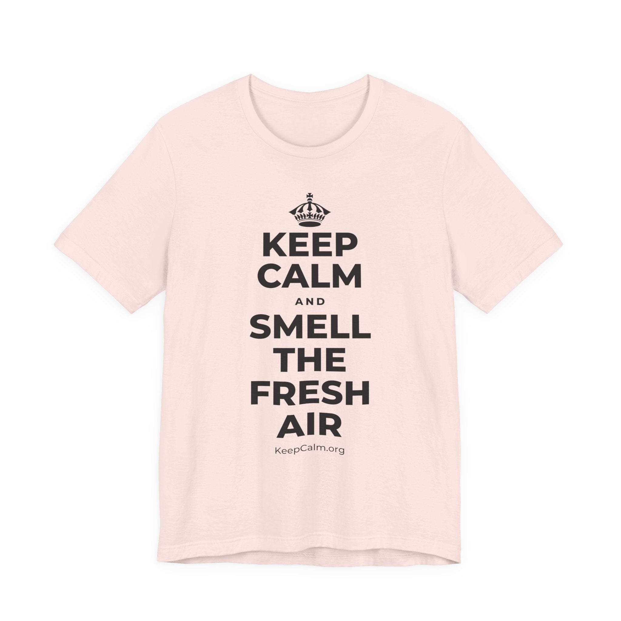 KEEP CALM AND SMELL THE FRESH AIR T-Shirt (Soft Cream–Heather Mauve)
