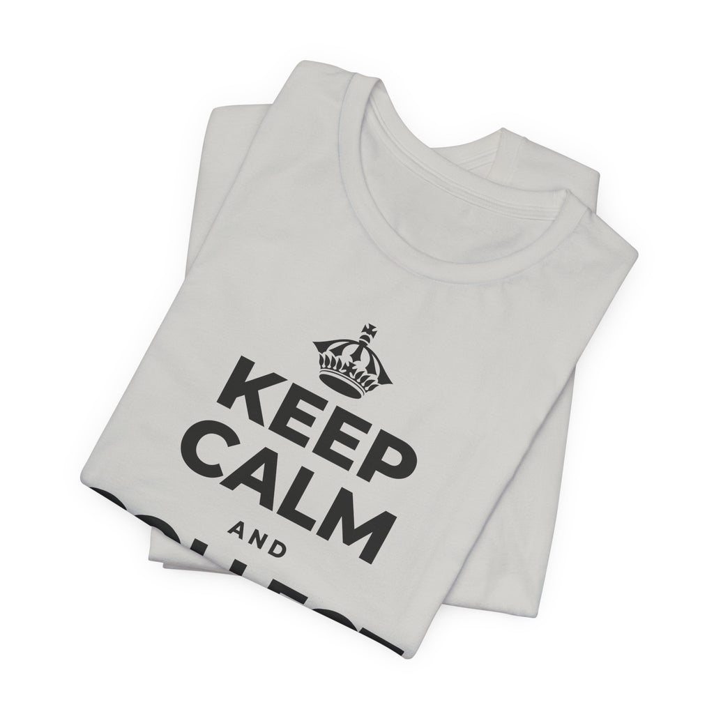 KEEP CALM AND COLLECT GOOD MOMENTS T-Shirt (Baby Blue–Silver)