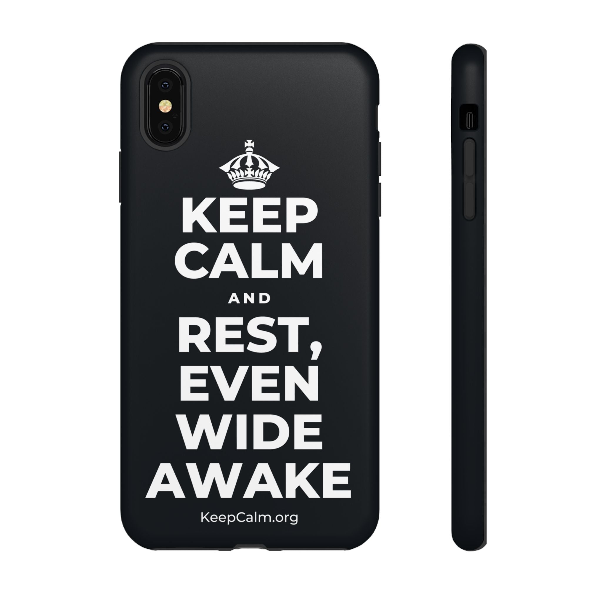 KEEP CALM AND REST, EVEN WIDE AWAKE Phone Case (Dark)