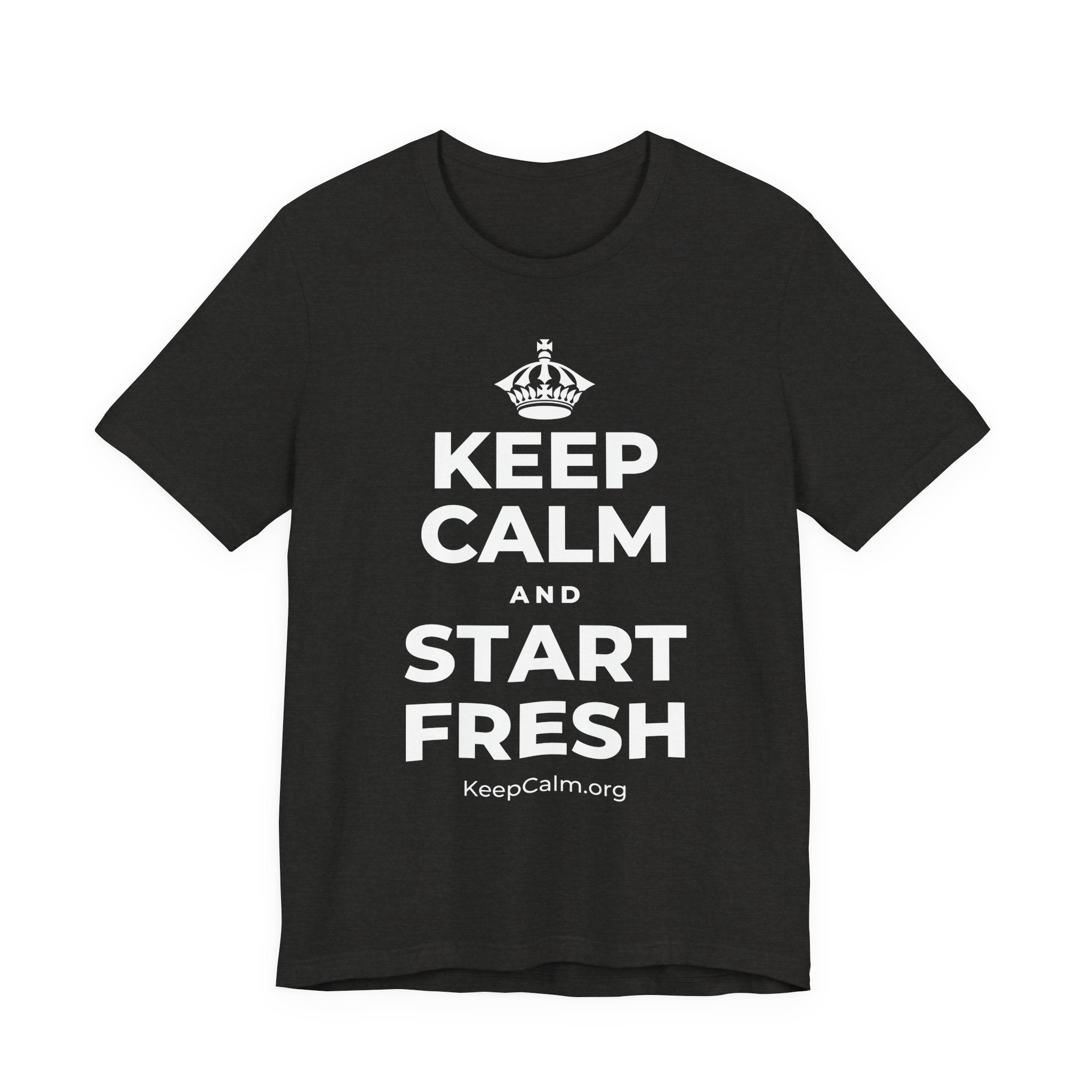 KEEP CALM AND START FRESH T-Shirt (Soft Cream–Heather Mauve)