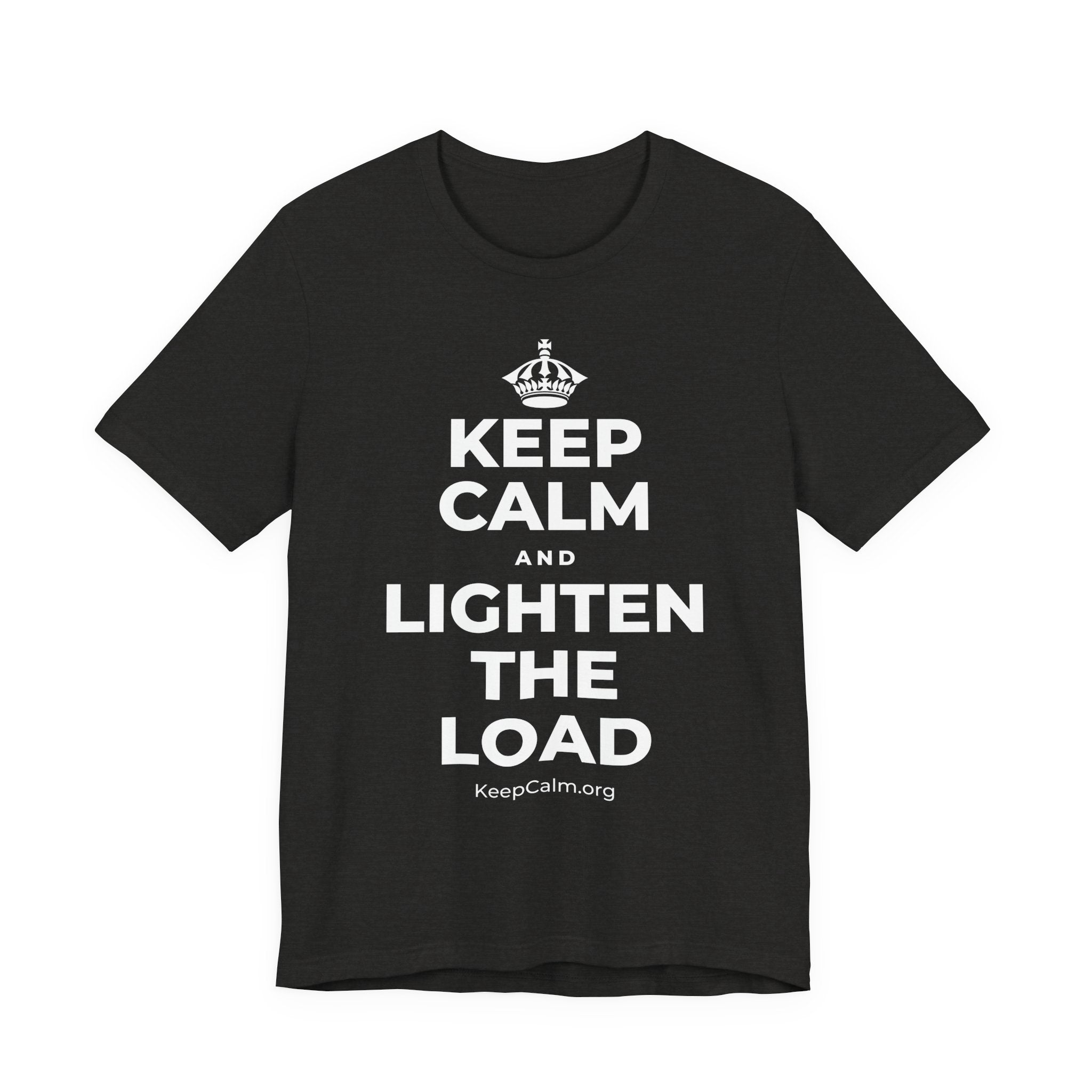 KEEP CALM AND LIGHTEN THE LOAD T-Shirt (Soft Cream–Heather Mauve)