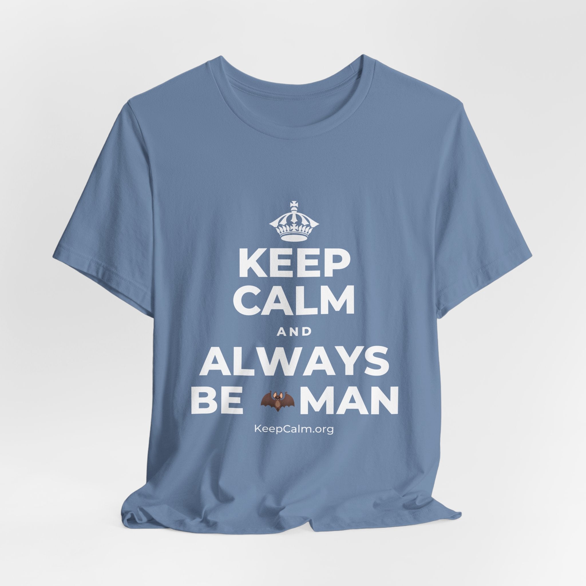 KEEP CALM AND ALWAYS BE 🦇MAN T-Shirt (Soft Cream–Heather Mauve)