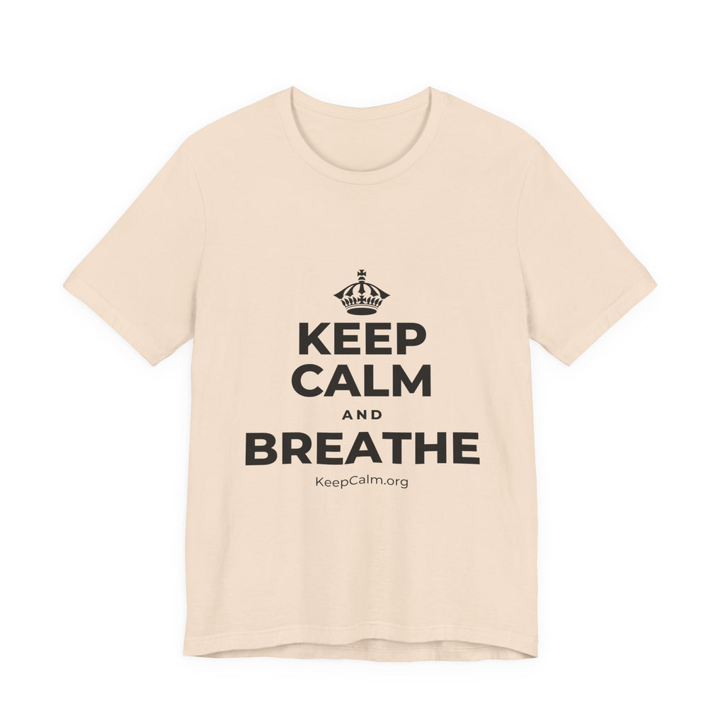 KEEP CALM AND BREATHE T-Shirt (Soft Cream–Heather Mauve)