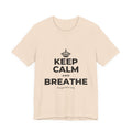KEEP CALM AND BREATHE T-Shirt (Soft Cream–Heather Mauve)