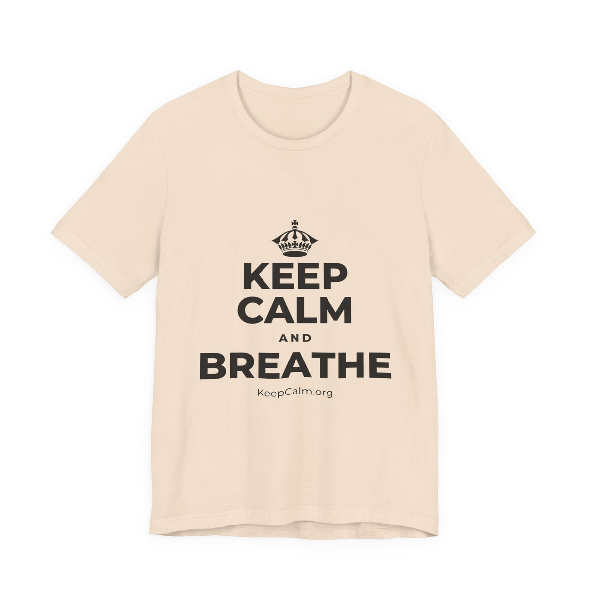 KEEP CALM AND BREATHE T-Shirt (Soft Cream–Heather Mauve)