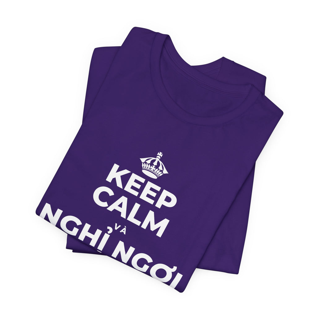 KEEP CALM VÀ NGHỈ NGƠI XỨNG ĐÁNG CỦA BẠN T-Shirt (Soft Cream–Heather Mauve)