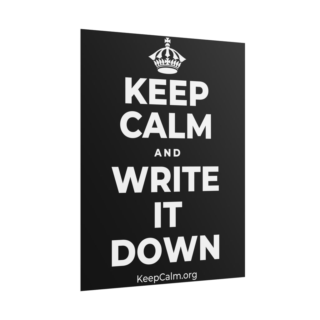 KEEP CALM AND WRITE IT DOWN Poster