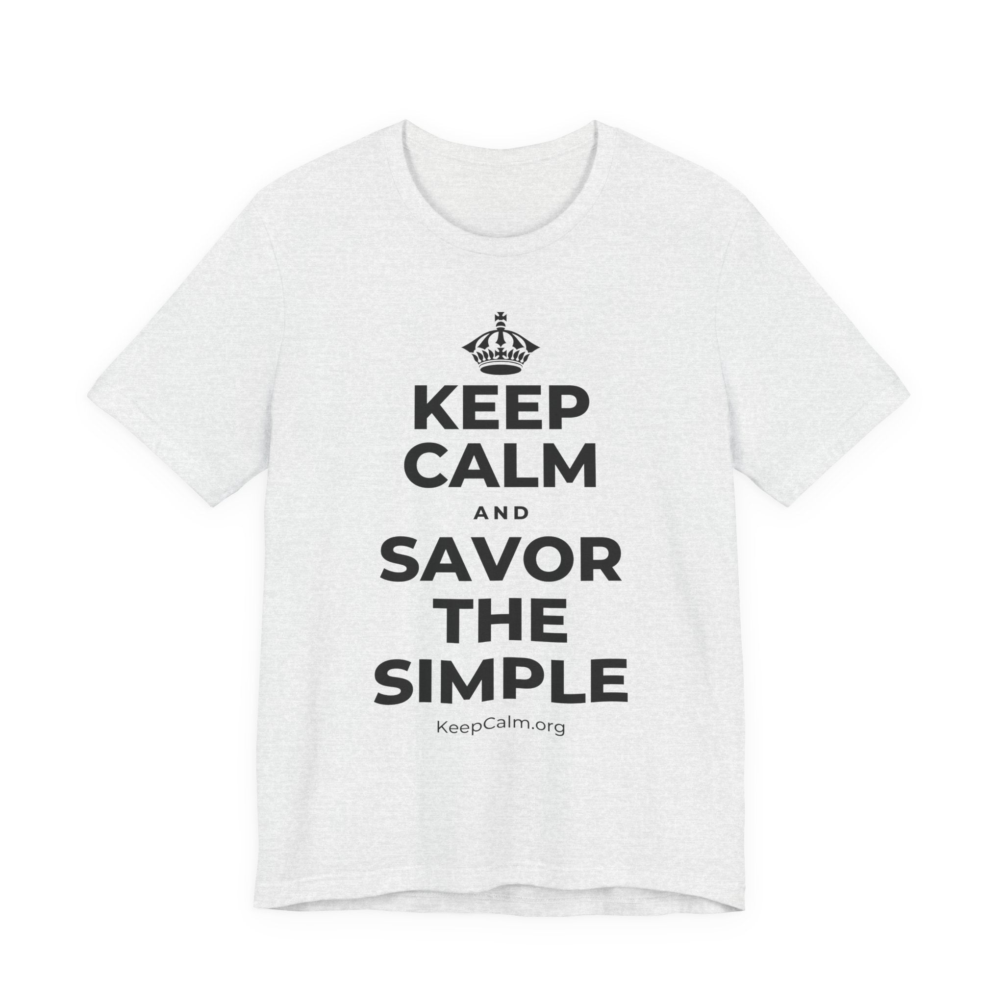 KEEP CALM AND SAVOR THE SIMPLE T-Shirt (Soft Cream–Heather Mauve)
