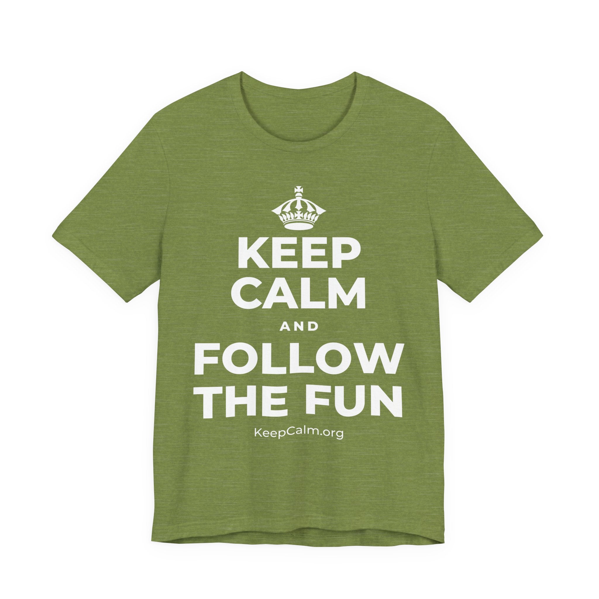 KEEP CALM AND FOLLOW THE FUN T-Shirt (Baby Blue–Silver)