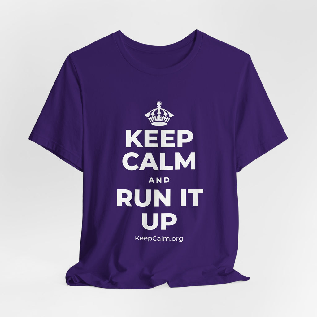 KEEP CALM AND RUN IT UP T-Shirt (Soft Cream–Heather Mauve)