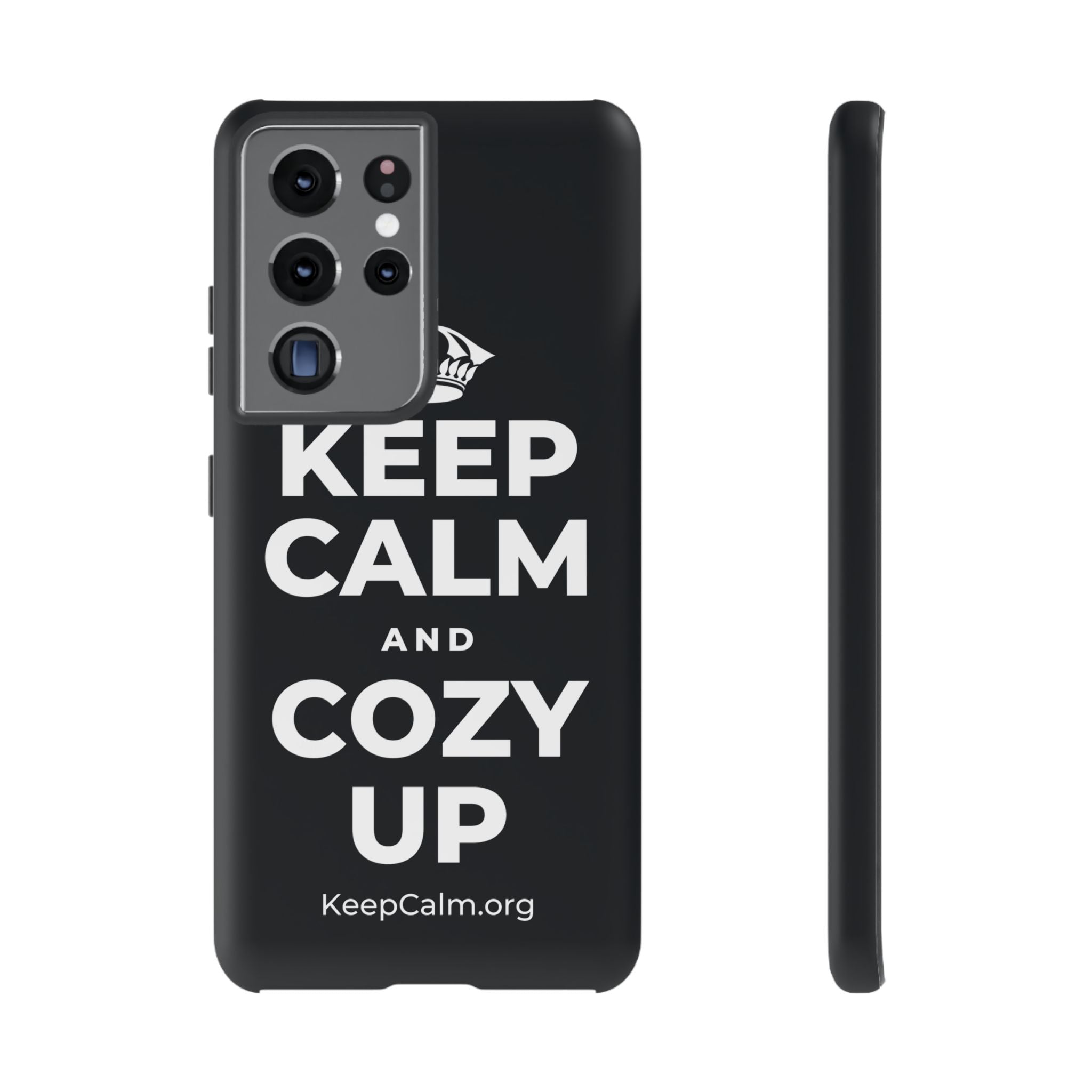 KEEP CALM AND COZY UP Phone Case (Dark)