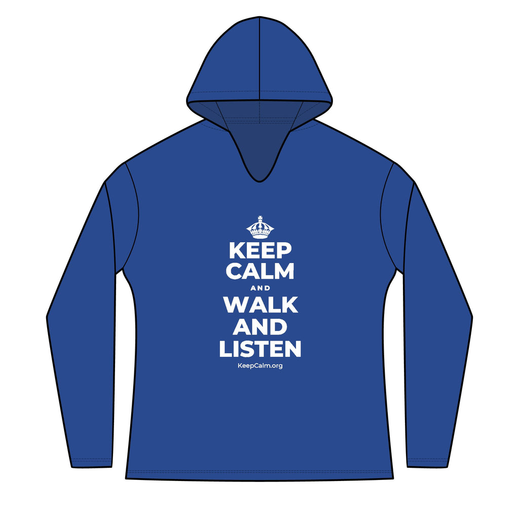 KEEP CALM AND WALK AND LISTEN Women's Long Sleeve Hoodie