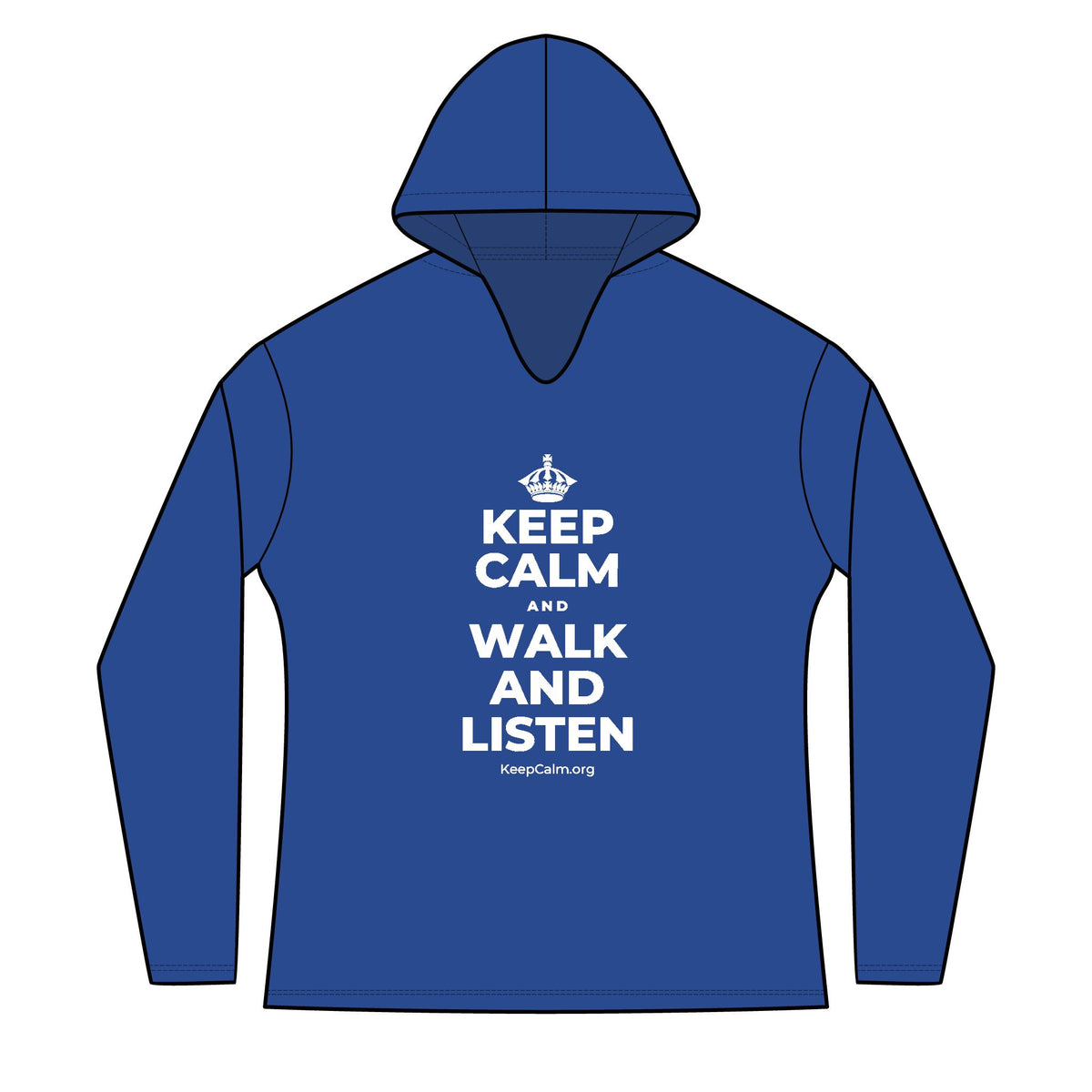 KEEP CALM AND WALK AND LISTEN Women's Long Sleeve Hoodie
