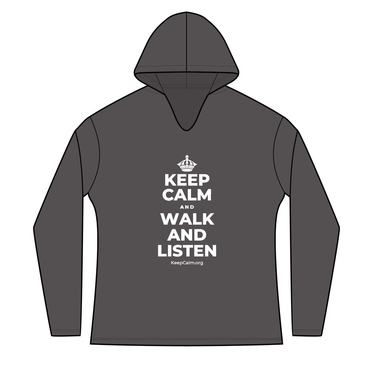 KEEP CALM AND WALK AND LISTEN Women's Long Sleeve Hoodie