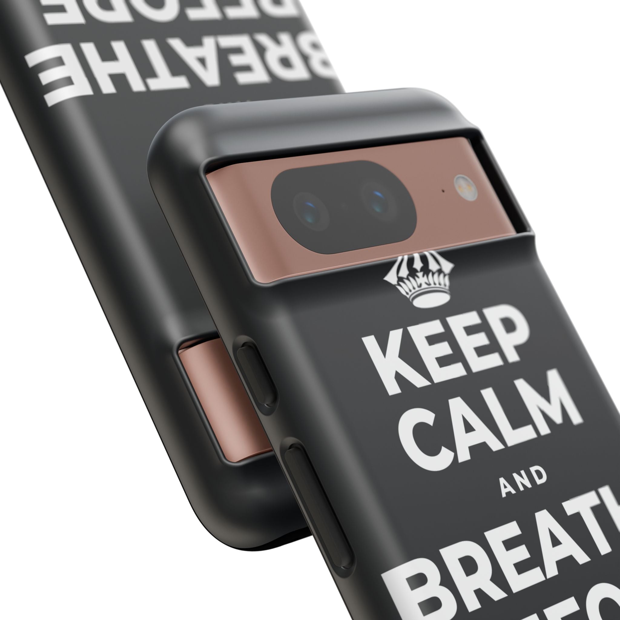 KEEP CALM AND BREATHE BEFORE YOU BEGIN Phone Case (Dark)