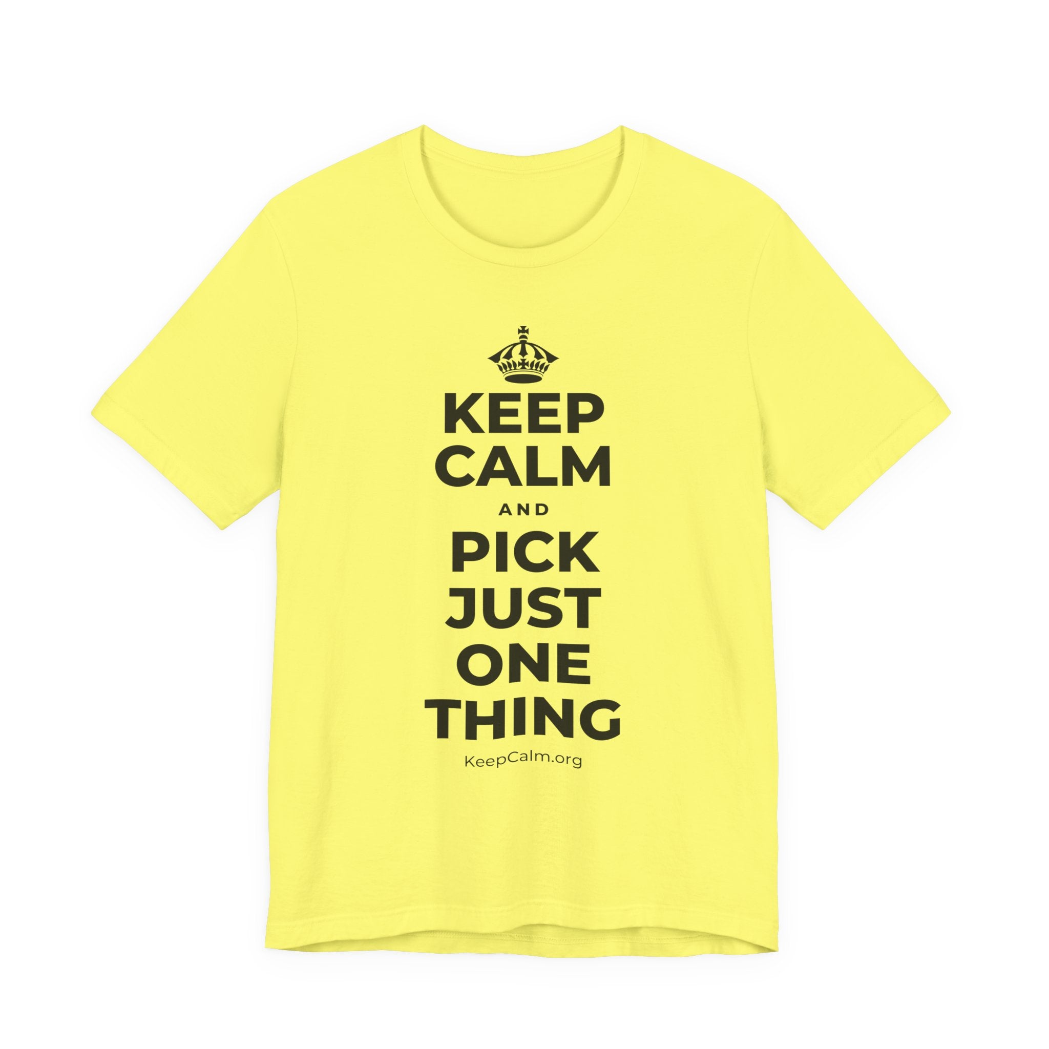 KEEP CALM AND PICK JUST ONE THING T-Shirt (Soft Cream–Heather Mauve)
