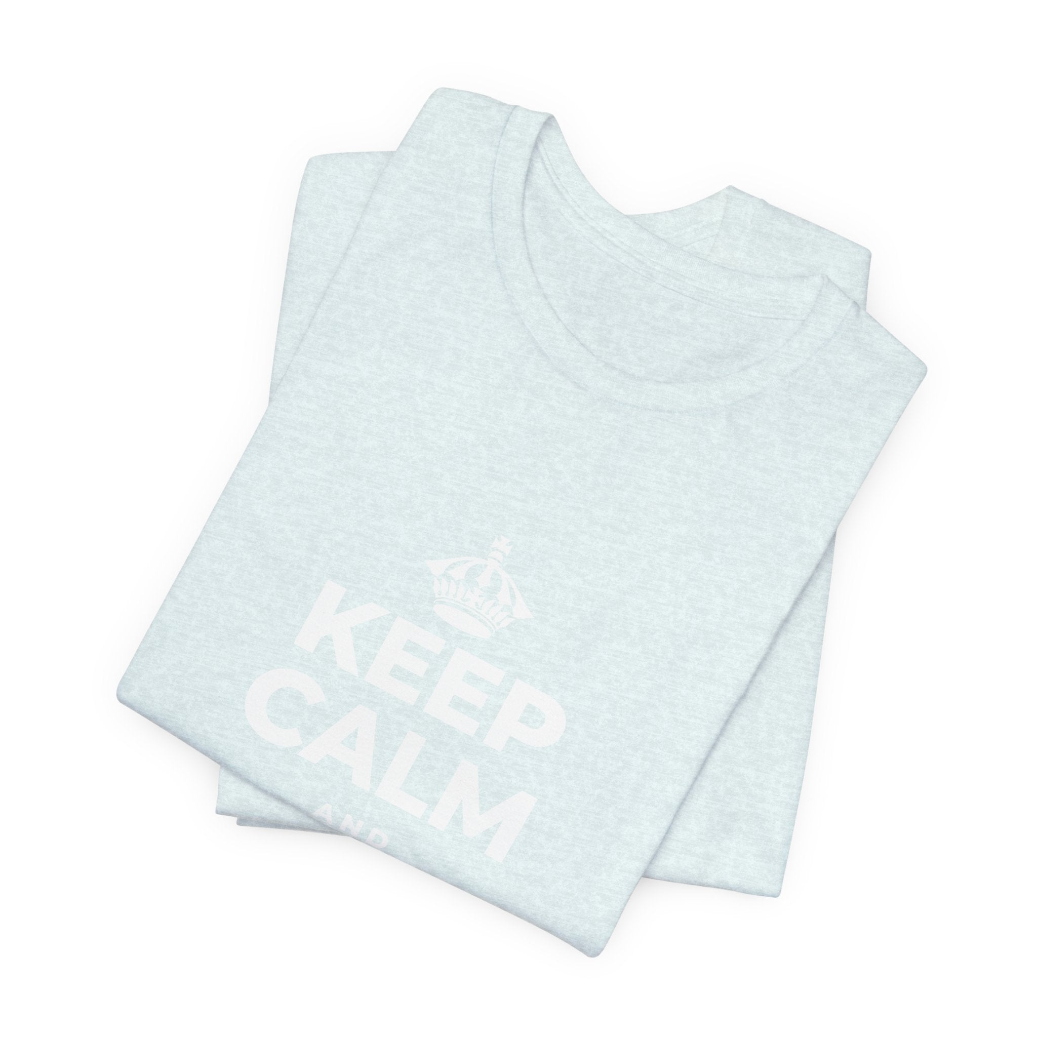 KEEP CALM AND HIGH FIVE SOMEONE T-Shirt (Soft Cream–Heather Mauve)