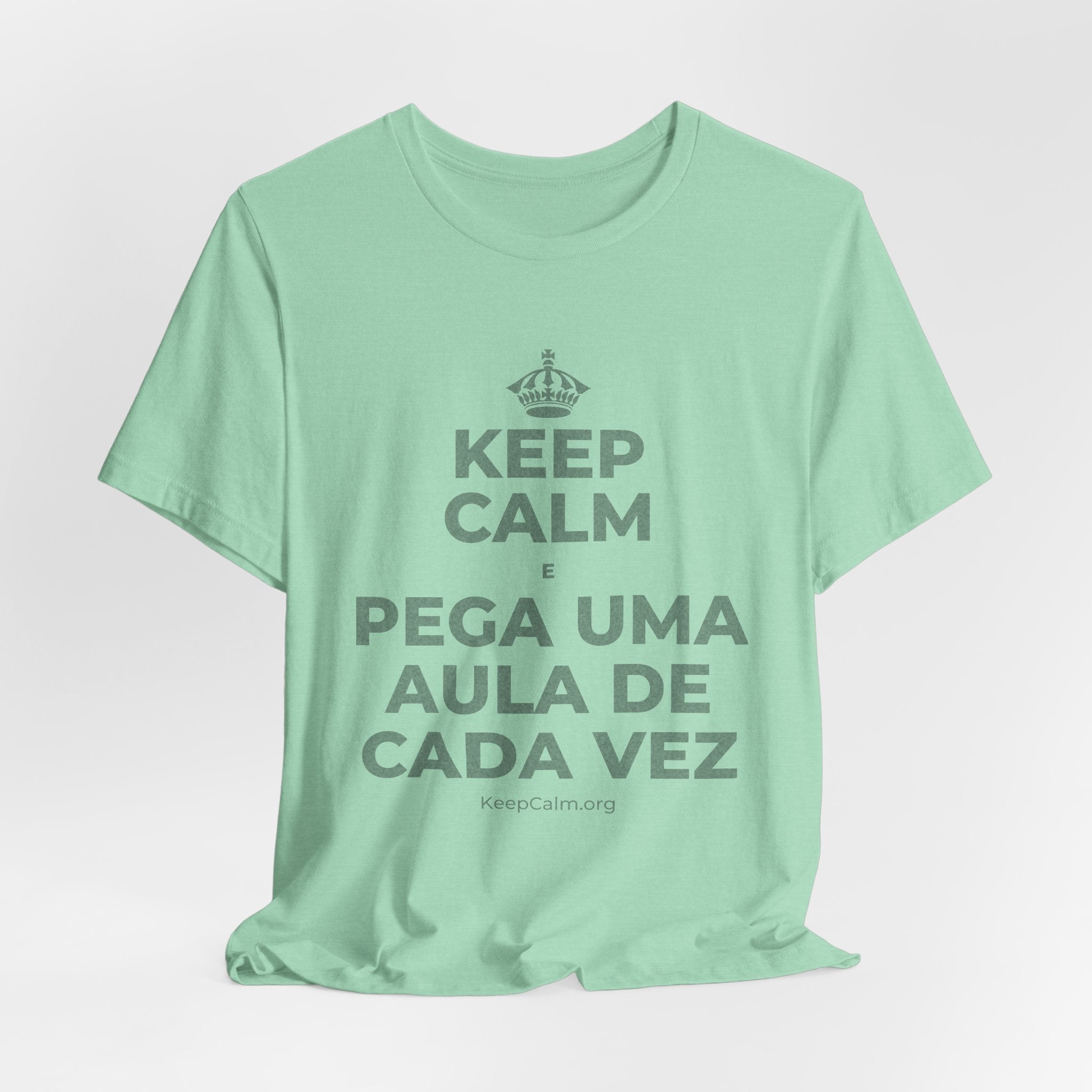 KEEP CALM E PEGA UMA AULA DE CADA VEZ T-Shirt (Baby Blue–Silver)