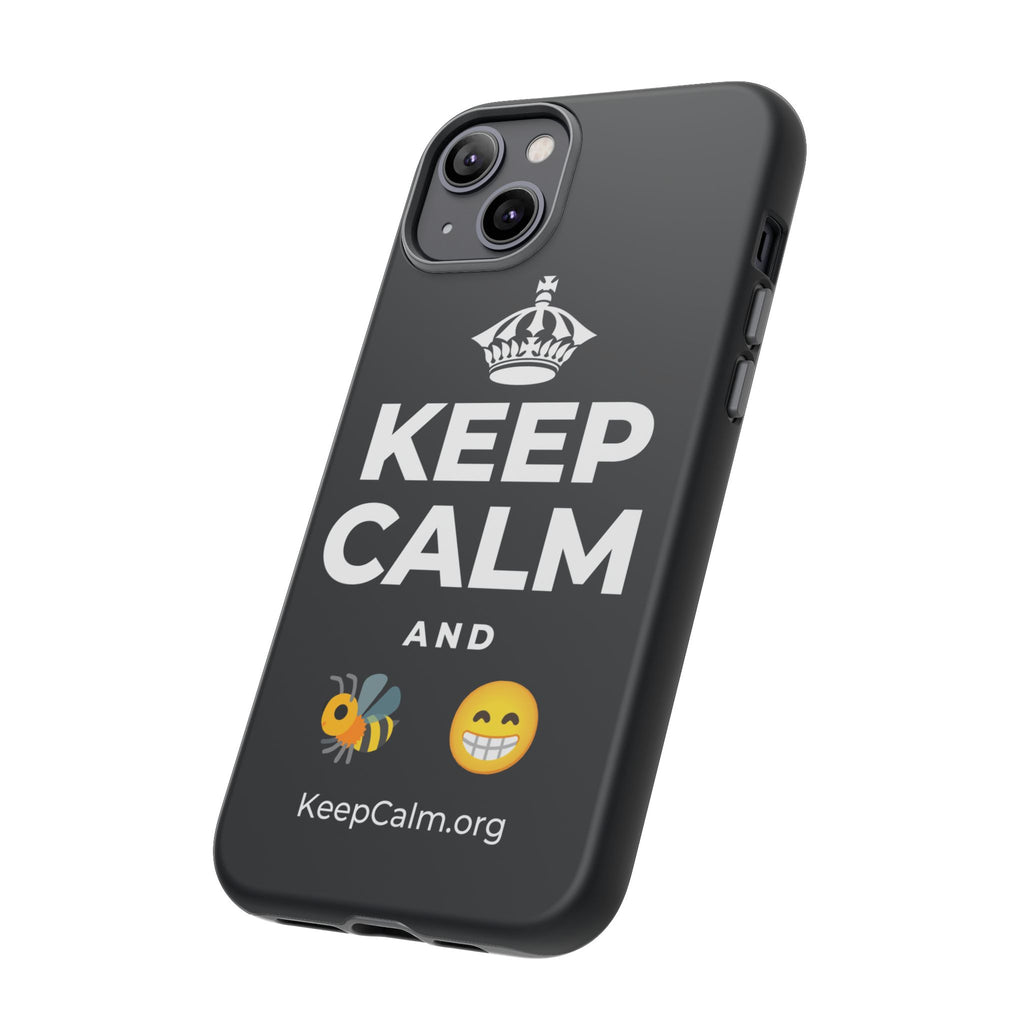 KEEP CALM AND BEE HAPPY Phone Case (Dark)