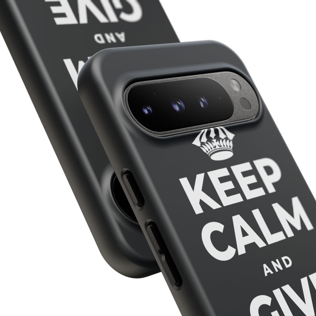 KEEP CALM AND GIVE THANKS DAILY Phone Case (Dark)