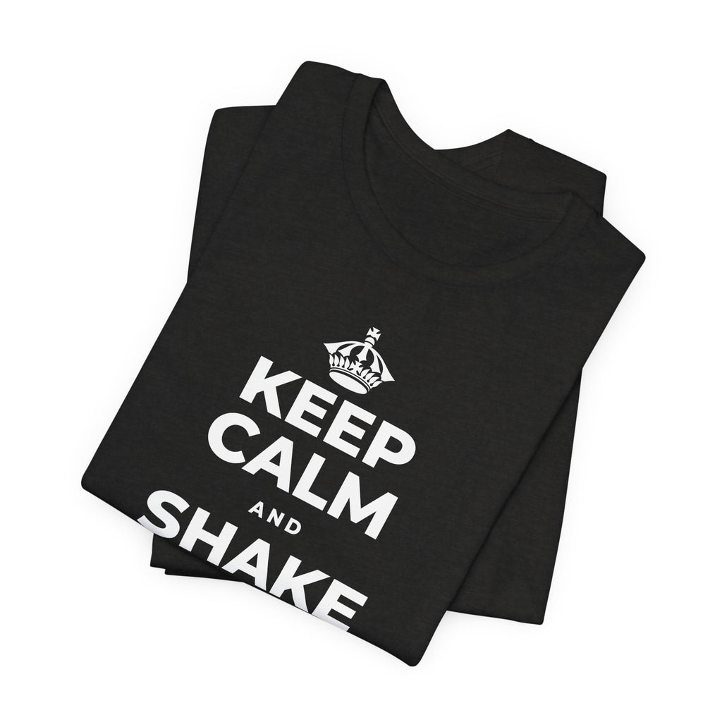KEEP CALM AND SHAKE OFF THE WINTER T-Shirt (Soft Cream–Heather Mauve)