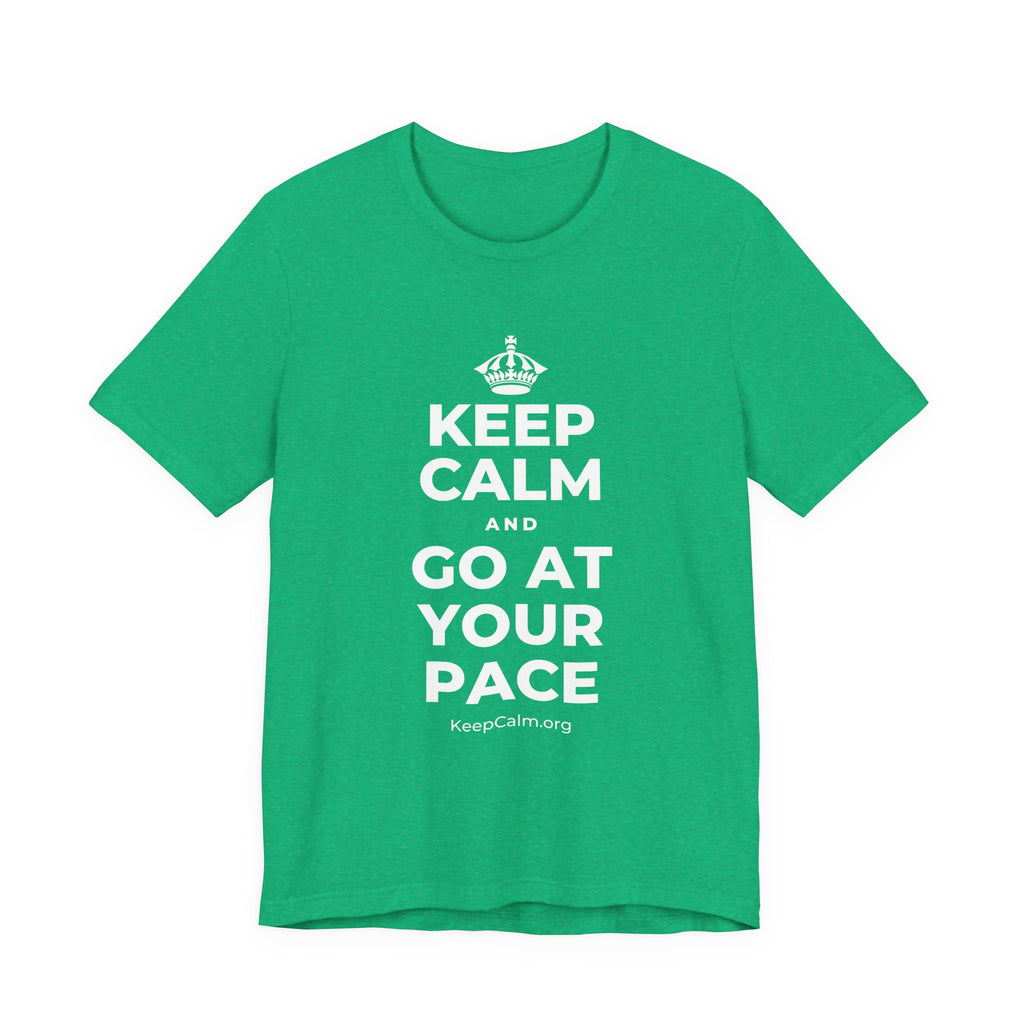 KEEP CALM AND GO AT YOUR PACE T-Shirt (Baby Blue–Silver)