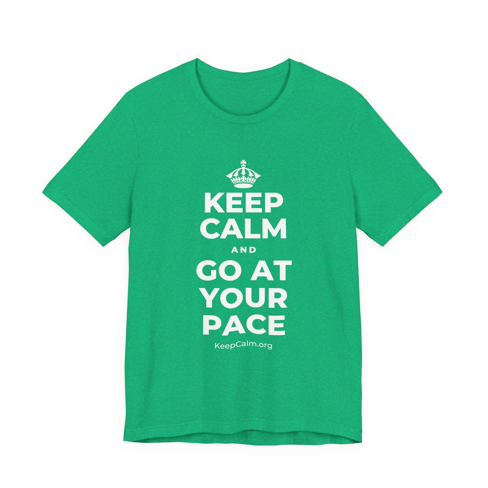 KEEP CALM AND GO AT YOUR PACE T-Shirt (Baby Blue–Silver)