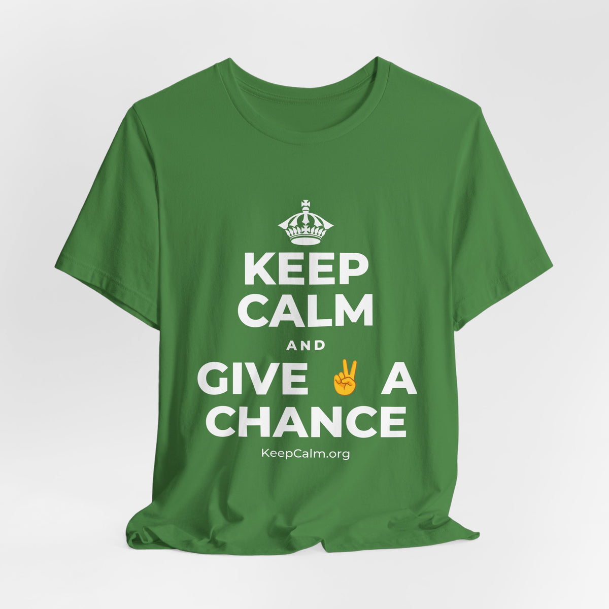 KEEP CALM AND GIVE ✌️ A CHANCE T-Shirt (Baby Blue–Silver)