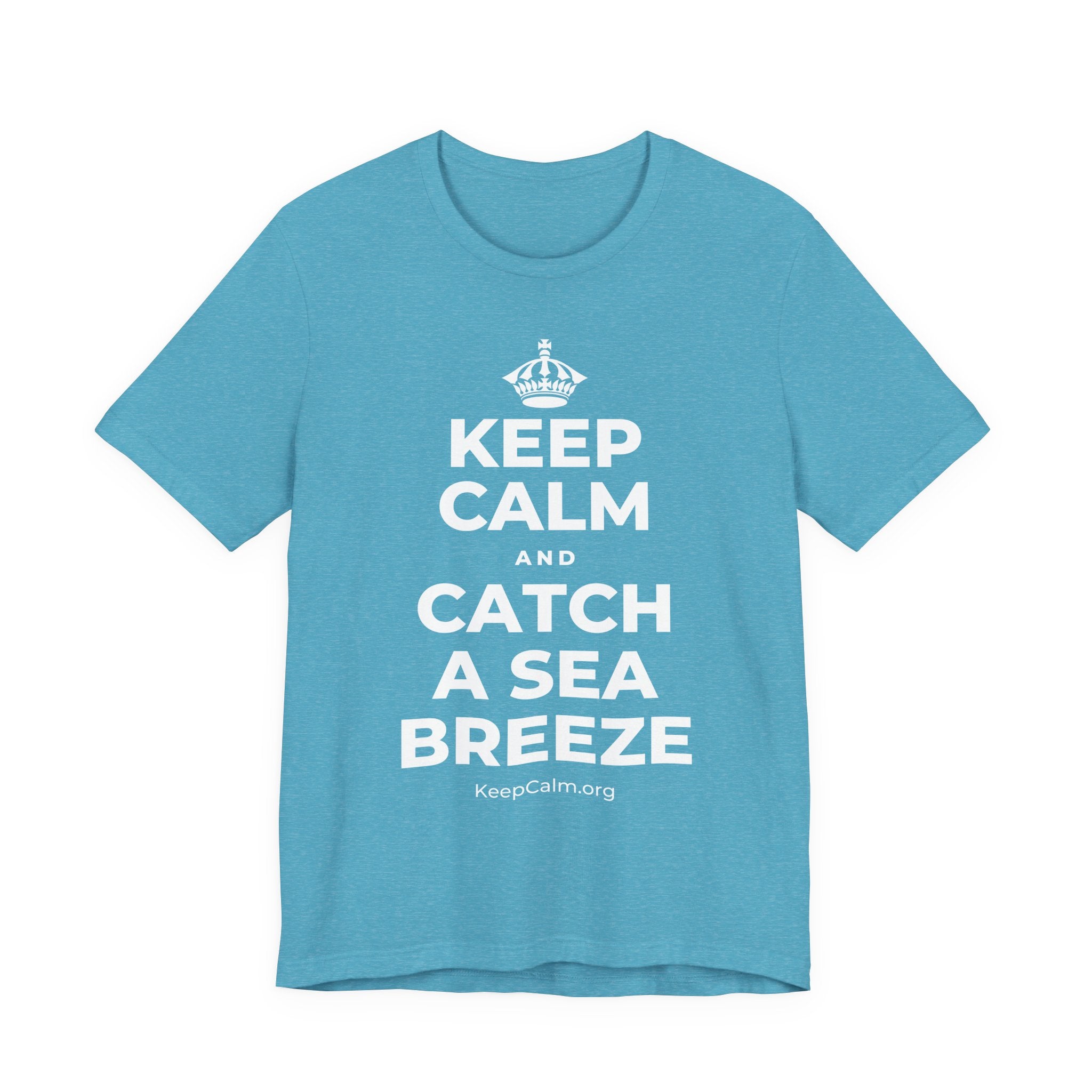 KEEP CALM AND CATCH A SEA BREEZE T-Shirt (Soft Cream–Heather Mauve)