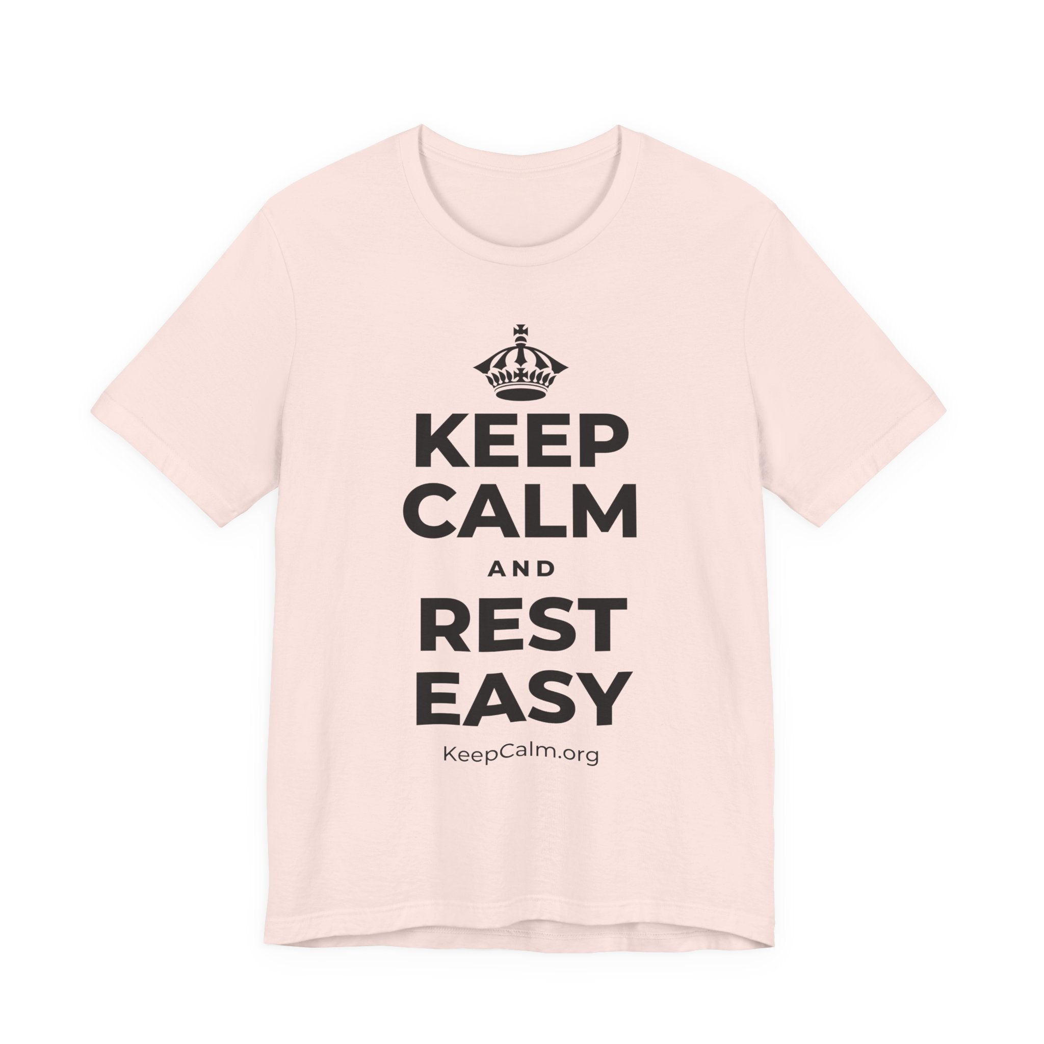 KEEP CALM AND REST EASY T-Shirt (Soft Cream–Heather Mauve)
