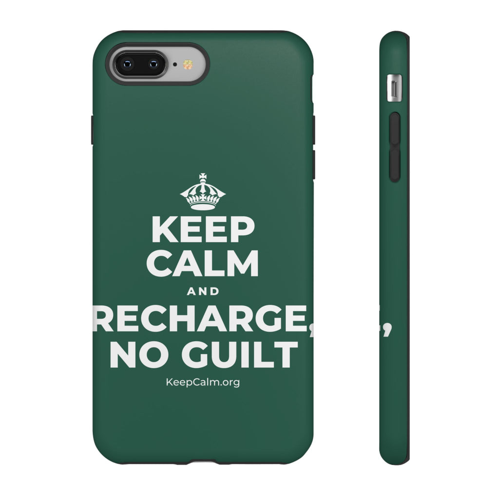 KEEP CALM AND RECHARGE, NO GUILT Phone Case