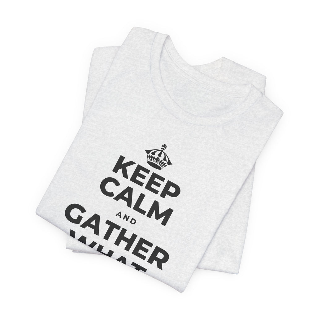 KEEP CALM AND GATHER WHAT YOU'RE GRATEFUL FOR T-Shirt (Soft Cream–Heather Mauve)