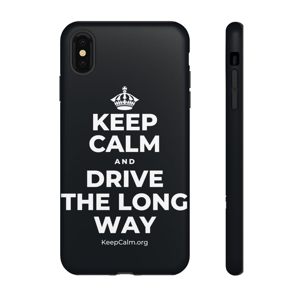 KEEP CALM AND DRIVE THE LONG WAY Phone Case (Dark)