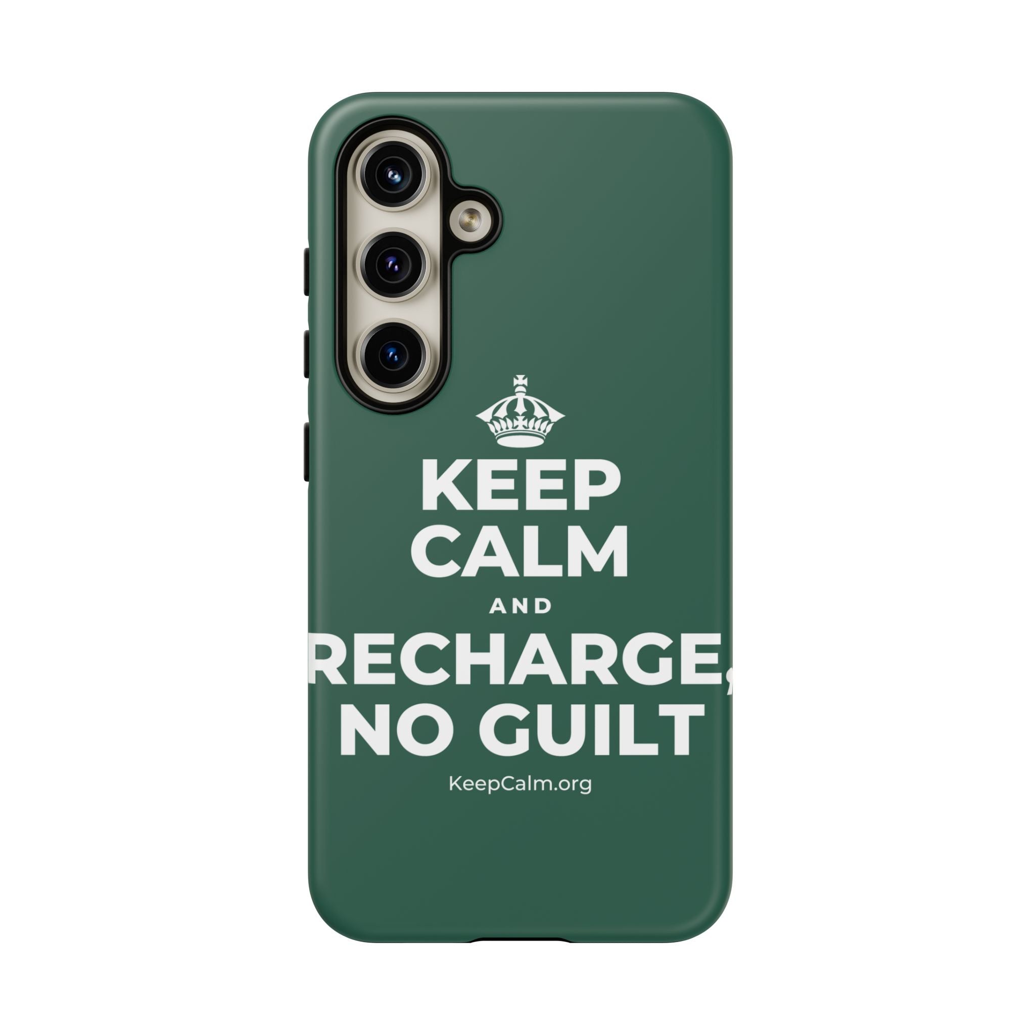 KEEP CALM AND RECHARGE, NO GUILT Phone Case