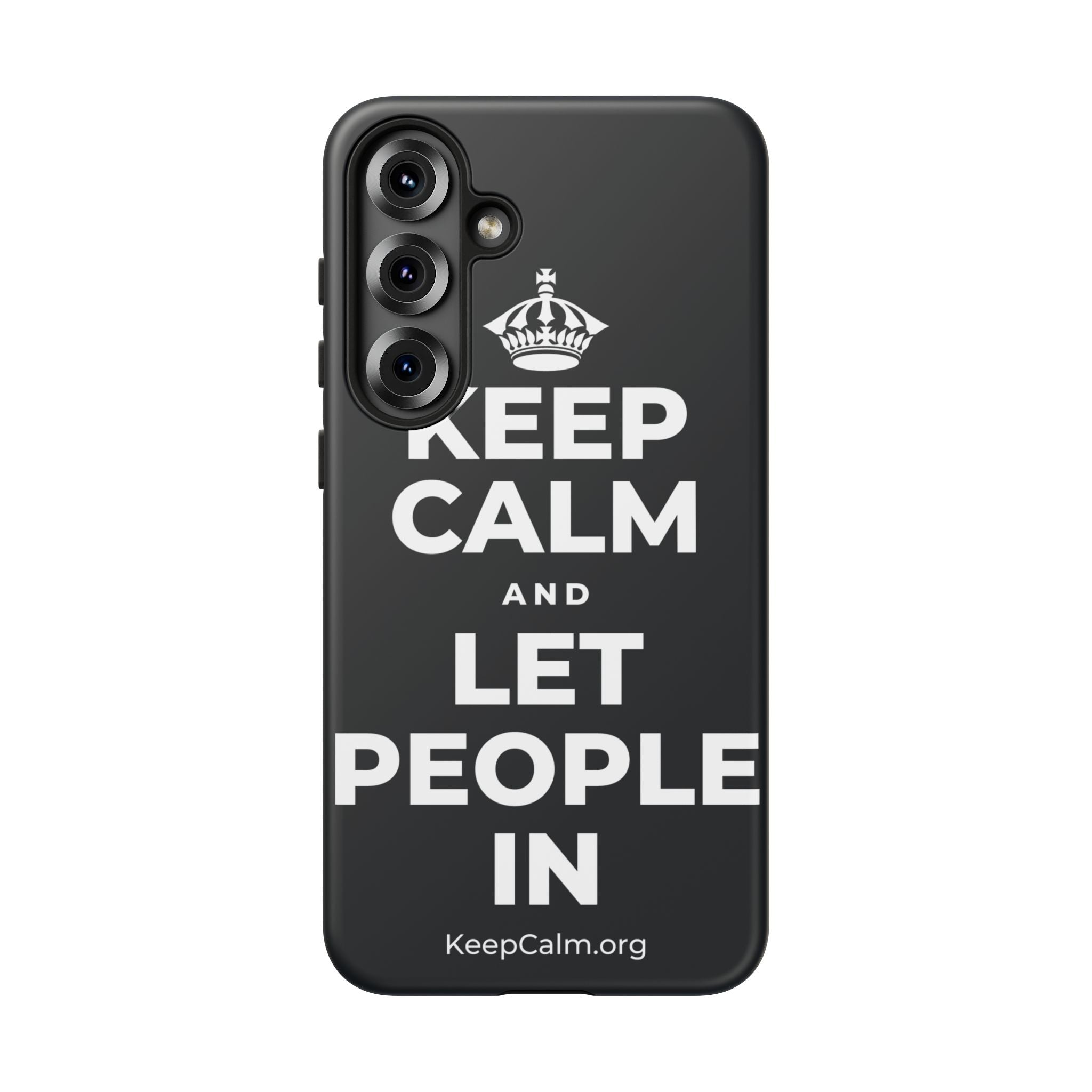 KEEP CALM AND LET PEOPLE IN Phone Case (Dark)