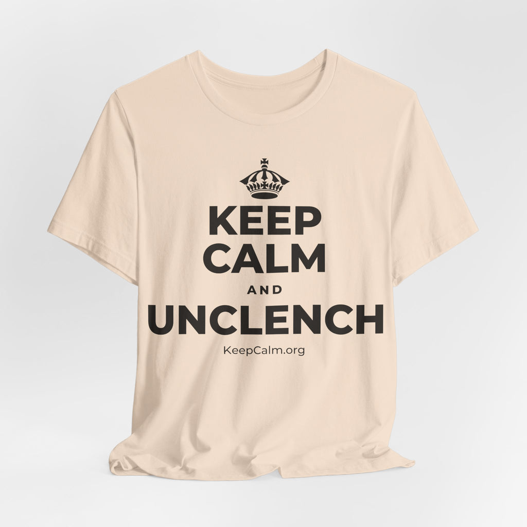 KEEP CALM AND UNCLENCH T-Shirt (Soft Cream–Heather Mauve)