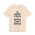KEEP CALM AND ROCK THAT SMILE T-Shirt (Soft Cream–Heather Mauve)