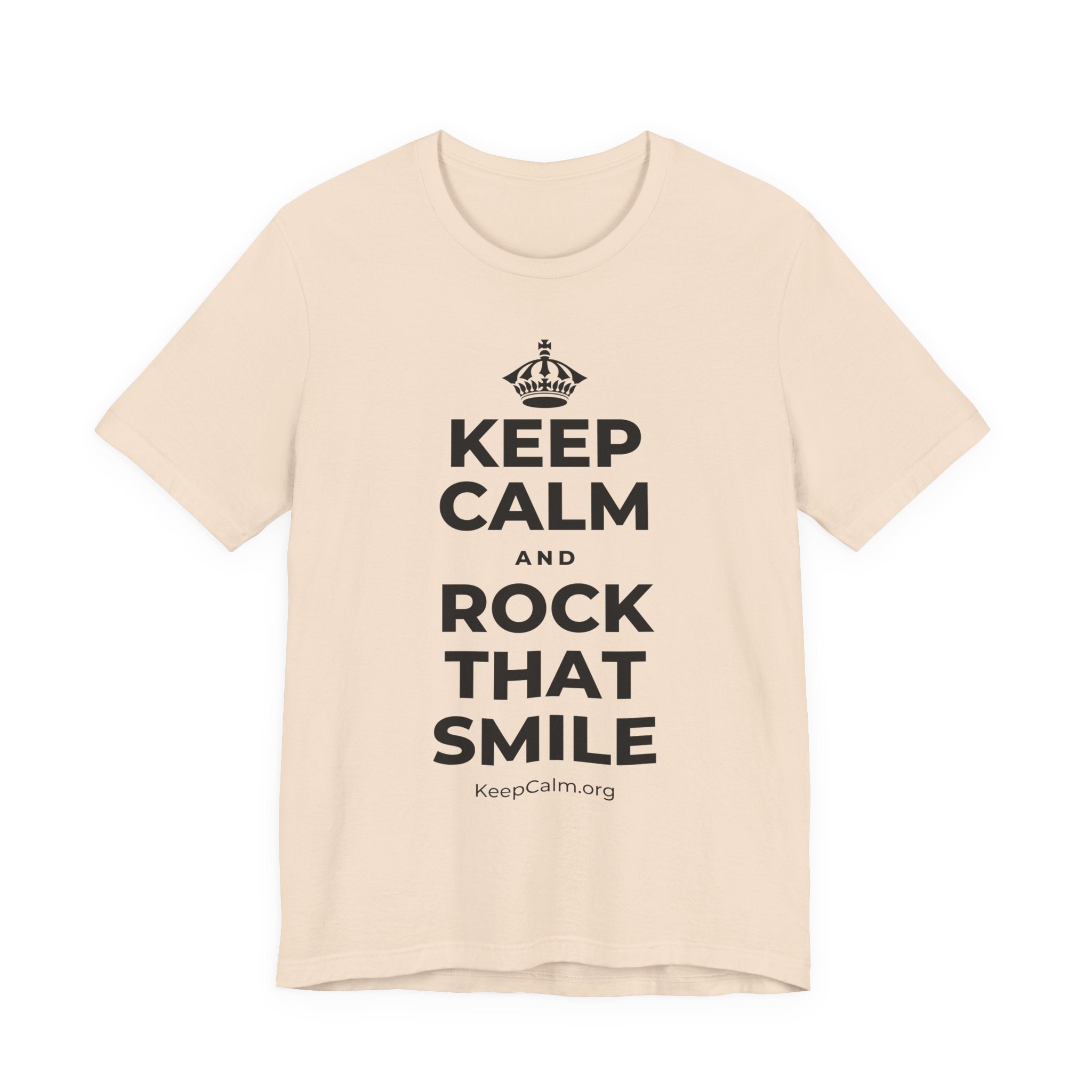KEEP CALM AND ROCK THAT SMILE T-Shirt (Soft Cream–Heather Mauve)