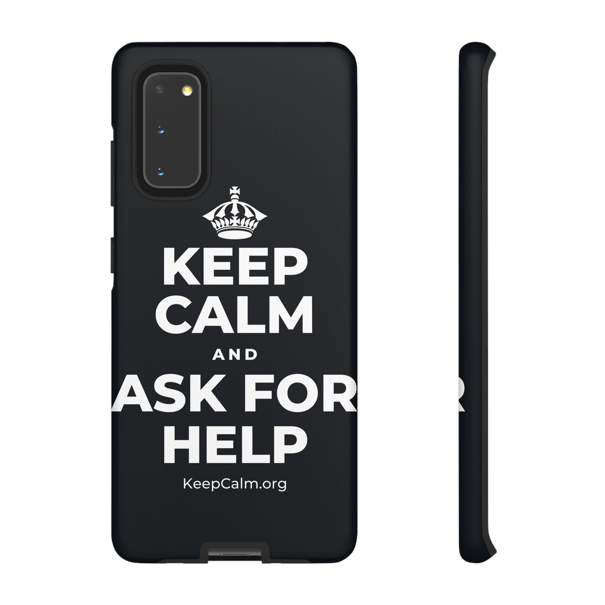 KEEP CALM AND ASK FOR HELP Phone Case (Dark)