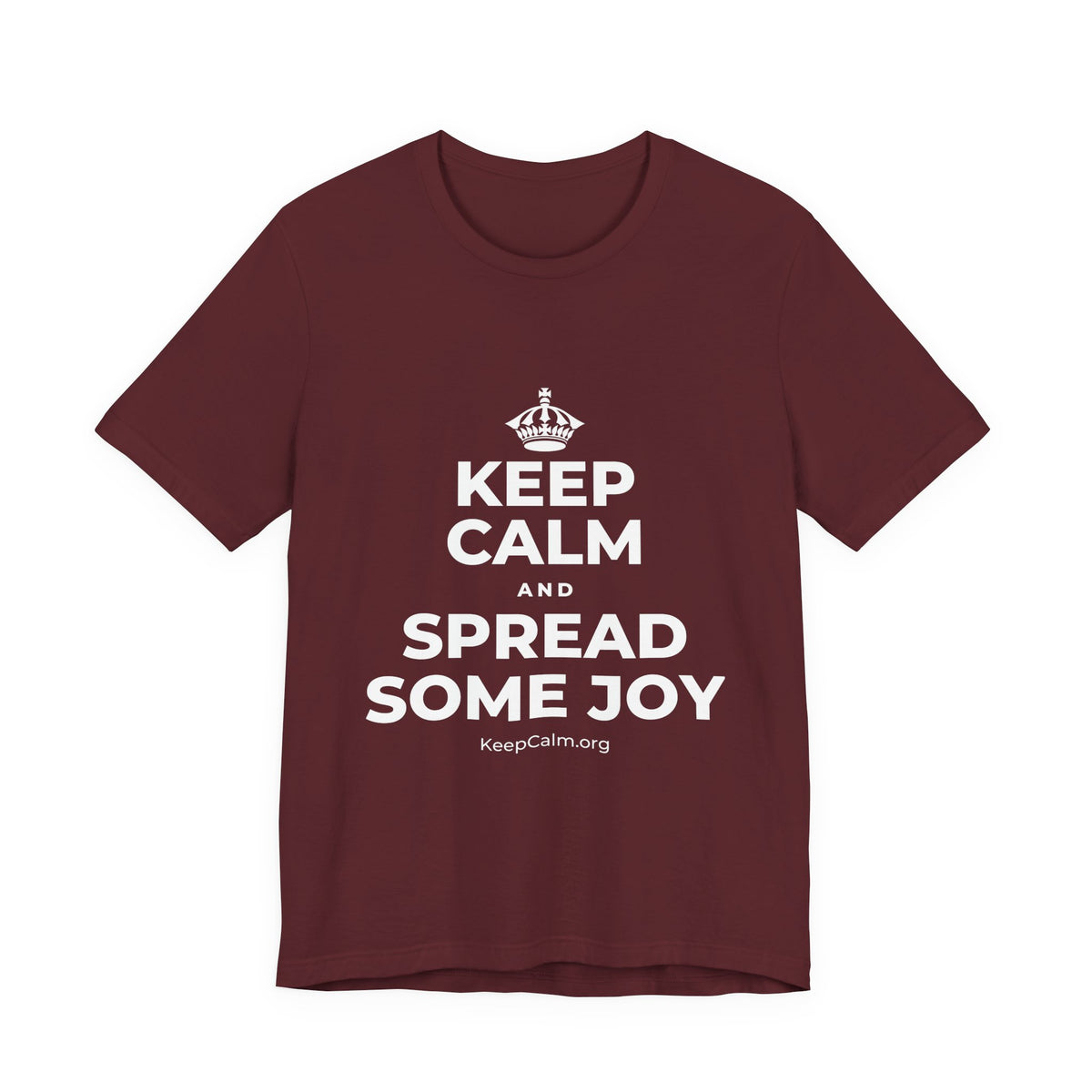 KEEP CALM AND SPREAD SOME JOY T-Shirt (Baby Blue–Silver)