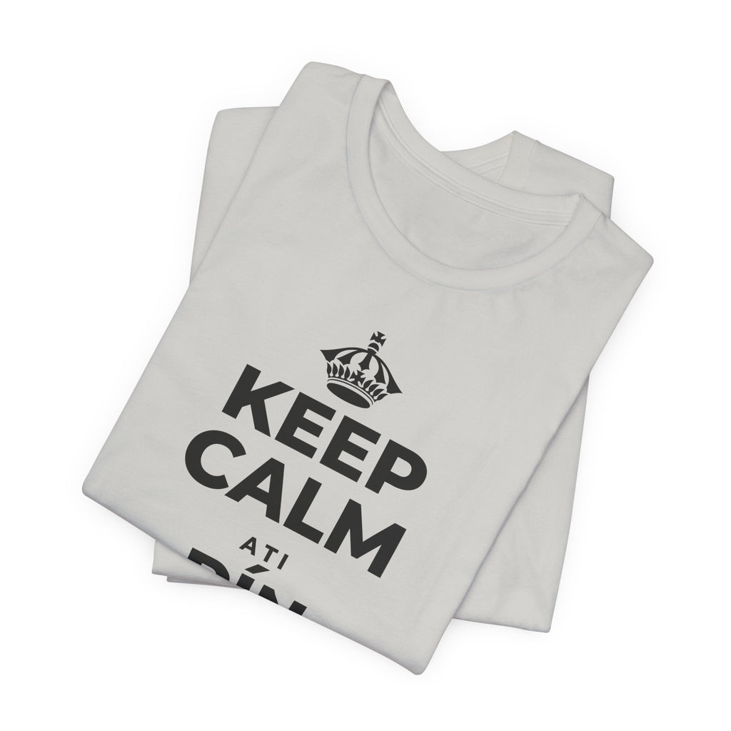 KEEP CALM ATI PÍN ÌFẸ́ KÁ T-Shirt (Baby Blue–Silver)