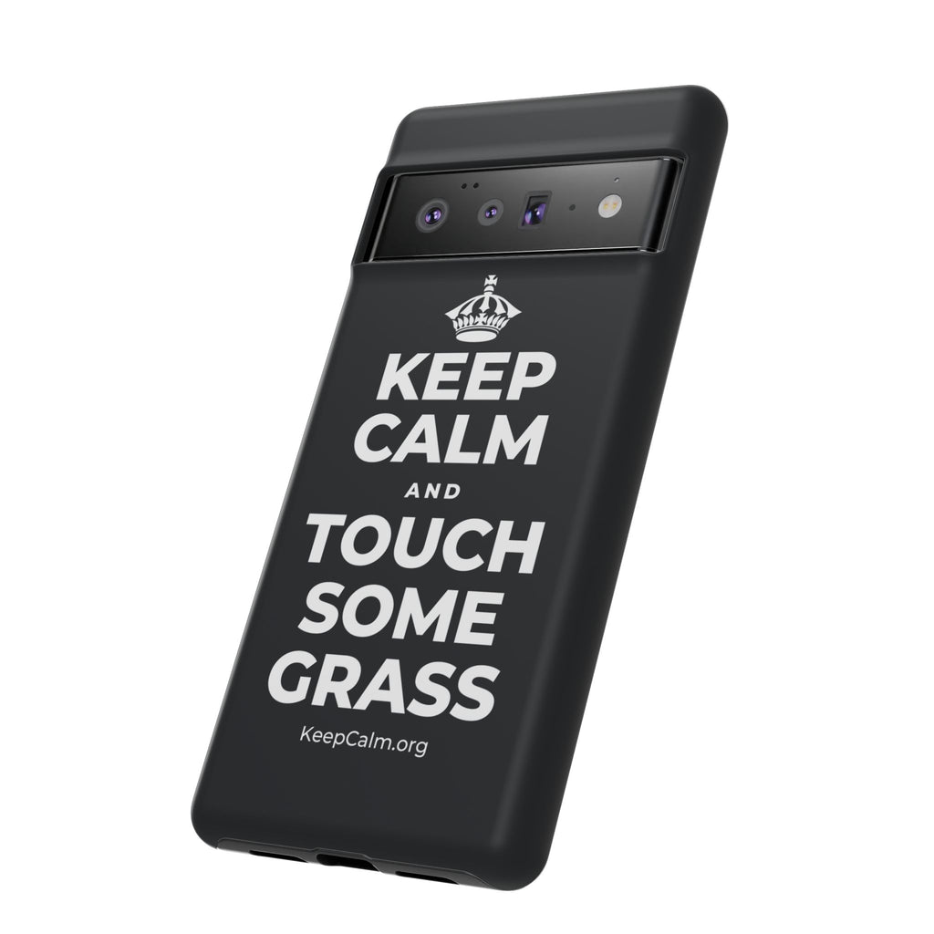 KEEP CALM AND TOUCH SOME GRASS Phone Case (Dark)