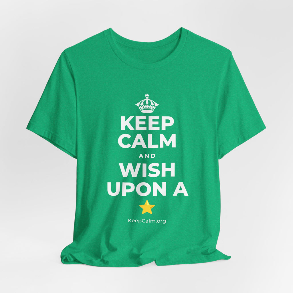 KEEP CALM AND WISH UPON A ⭐ T-Shirt (Baby Blue–Silver)