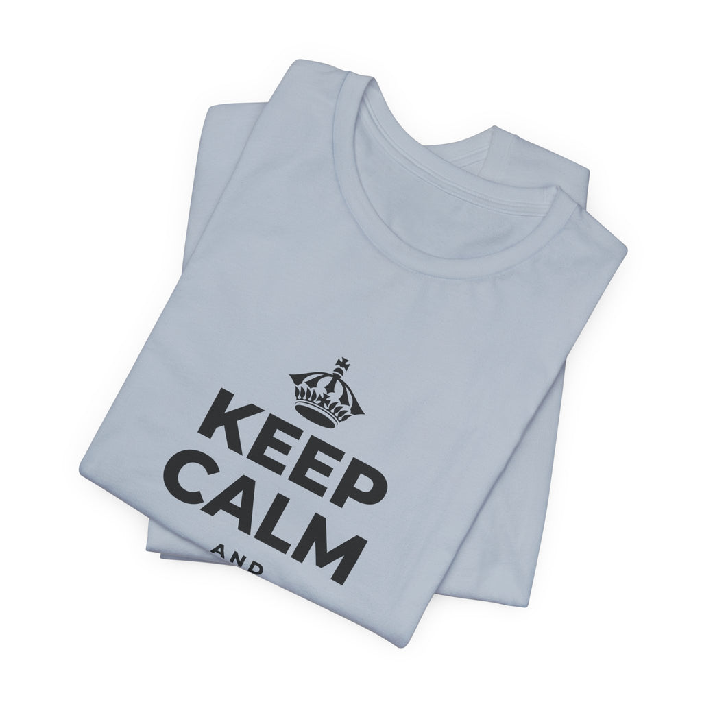 KEEP CALM AND ALWAYS BE 🦇MAN T-Shirt (White–Asphalt)