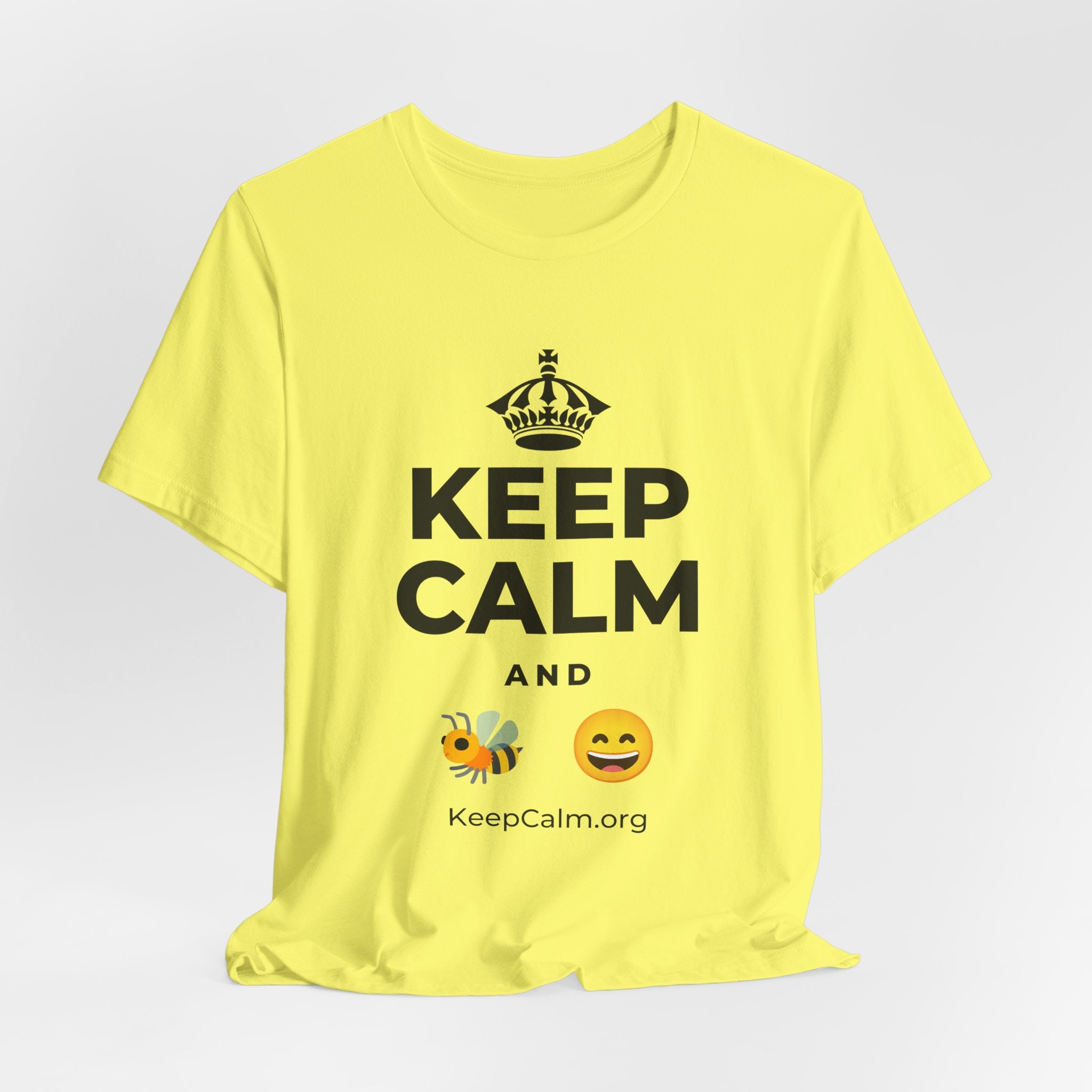 KEEP CALM AND 🐝 😄 T-Shirt (Soft Cream–Heather Mauve)